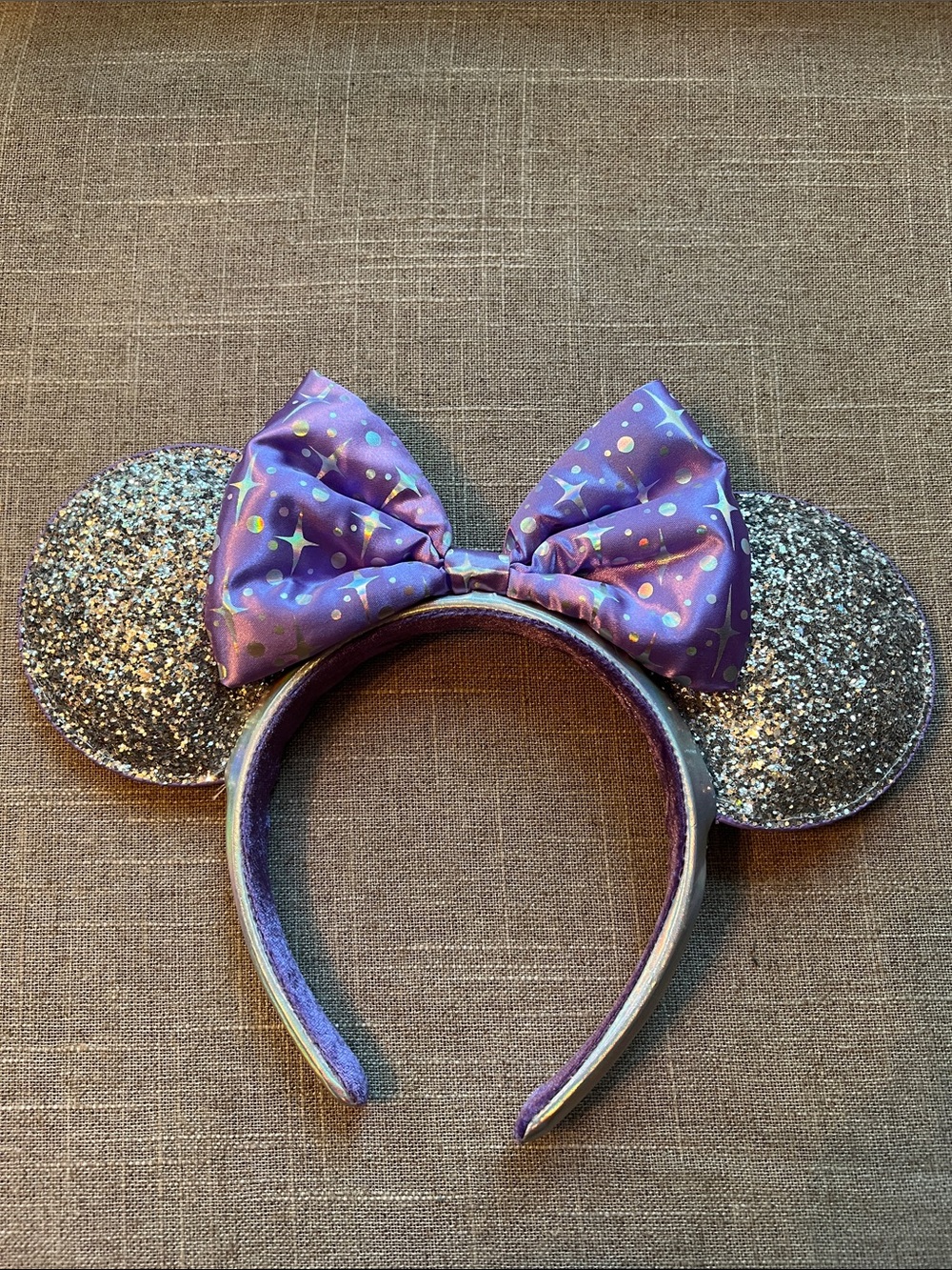 Disney Purple Glitter Space Minnie Ears Headband